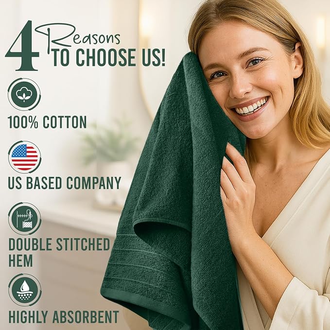 DAN River Extra Large Bath Towels Set of 4, 30 x 60 Inches - Image 5