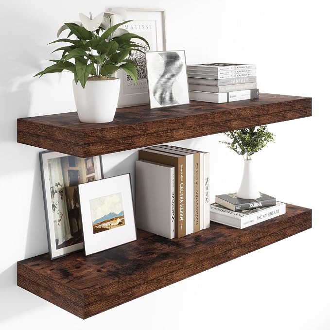 Heimlove 12 Inch Deep Floating Shelves, 48 x 12 inches Long Wall Shelf by Heimlove