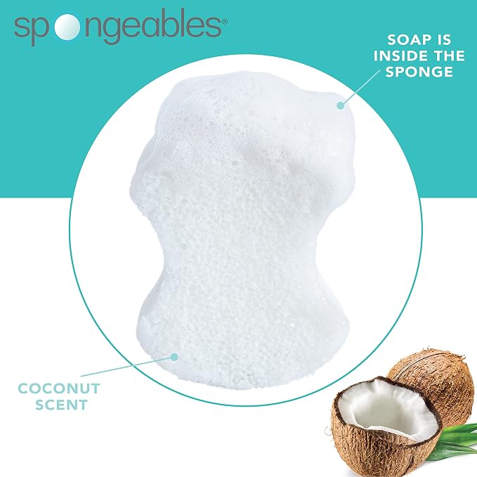 Spongables Pedi Scrub Foot Exfoliating 5+ Wash Travel Sponge, Coconut Colada - Image 5