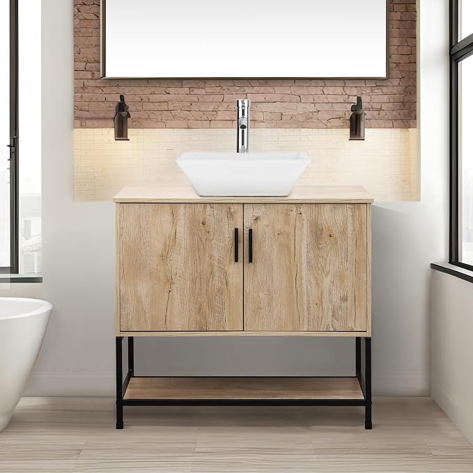 UEV Rustic Oak 36" Bathroom Vanity by YourHomeExcellentVendor