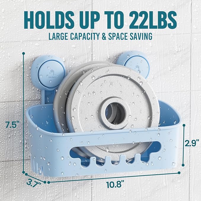 TAILI Shower Caddy Suction Cup 2 Pack, Heavy Duty Bathroom Organizer, Removable - Image 4