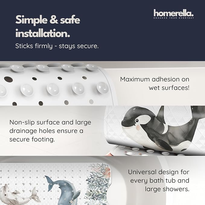Homerella Baby Bath Tub Mat | Anti Mold Mildew Resistant Non Slip Kids and - Image 4