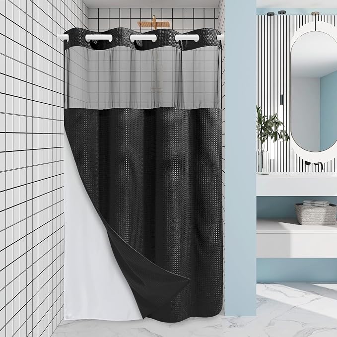 Black Stall Shower Curtain by EUTXL