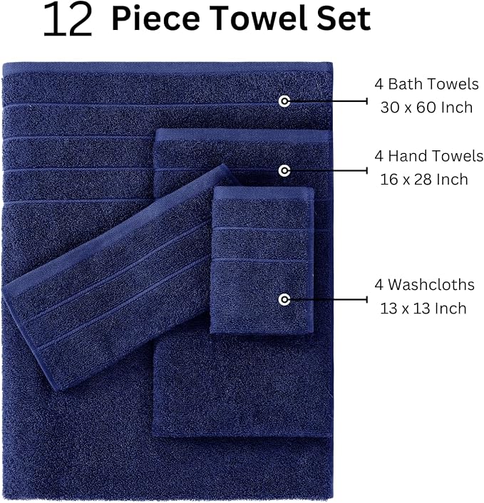 Casa Platino 100% Cotton Luxury Bath Towel Set - Image 4