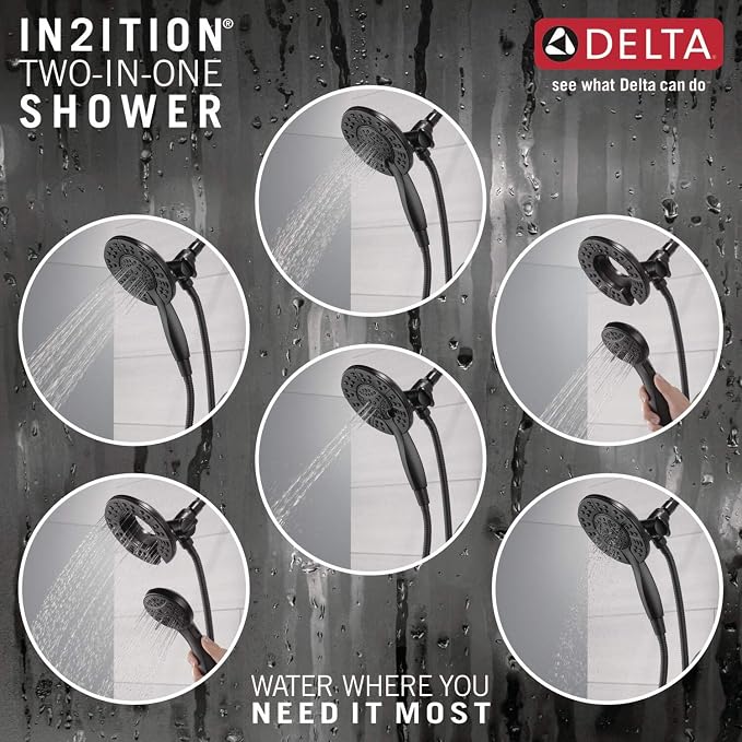 Delta Arvo 14 Series Matte Black Bathtub Shower Faucet Set - Image 4