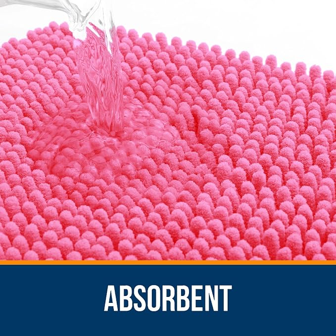 OLANLY Bathroom Rugs 30x20, Extra Soft Absorbent Chenille Bath Rugs, Rubber - Image 4