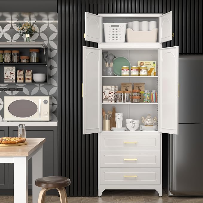 Kitchen Pantry Cabinet，90" Storage Cabinets - Image 3