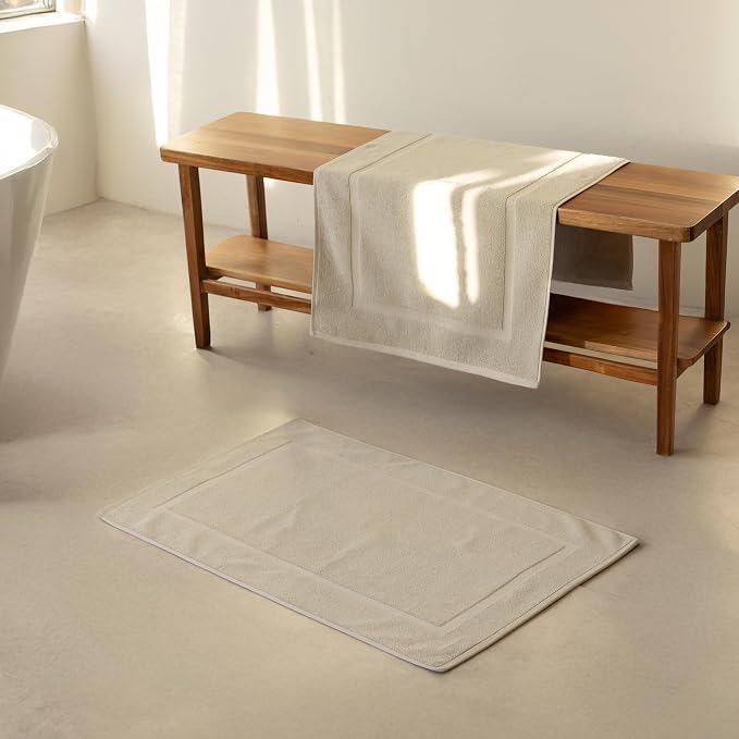 SALBAKOS 100% Turkish Cotton Bath Mat Set 2-Piece - Image 2