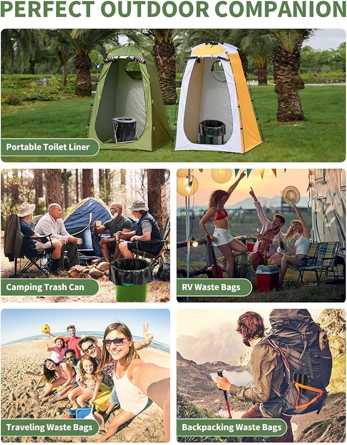 Camping Toilet Bags Poo Gel Set, 10 Gallon Composting Toilet - Image 9