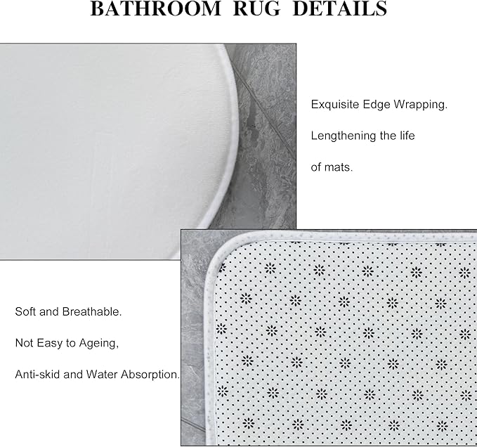 Cinbloo 4Pcs Black White Shower Curtain Set, Abstract Modern Ombre Grey - Image 7