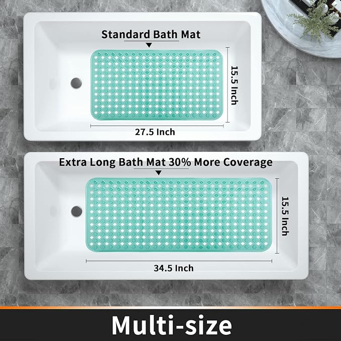 Yimobra Non Slip Bath Mat, Super Strong Suction Cups, 34.5"x15.5"Long Tub Mat - Image 6