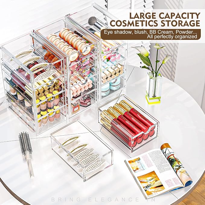 Arcylic Makeup Organzier with 11 Drawers, Bathroom Makeup Organizer - Image 4