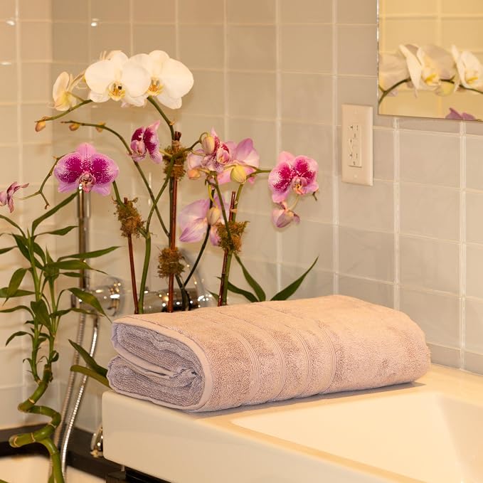 Mosobam Luxury Turkish Towels Bath Sheets 35X70 Lavender Aura Oversize 700 GSM - Image 2