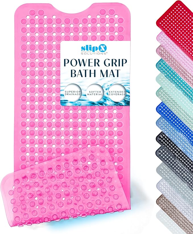 SlipX Solutions Power Grip 39x16 Bathtub & Shower Mat | Premium Non-Slip Bath by SlipXSolutions