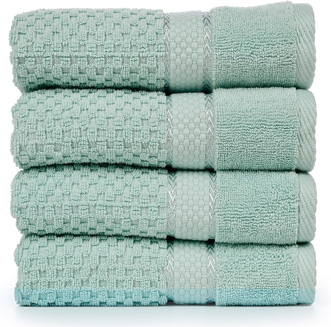 Ample Decor Bath Towels for Bathroom Set of 4 100% Cotton Popcorn Textured - Image 9