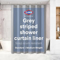 CLOROX Shower Curtain Liner, Premium Striped Medium-Weight Durable Waterproof by MainstreamInternational