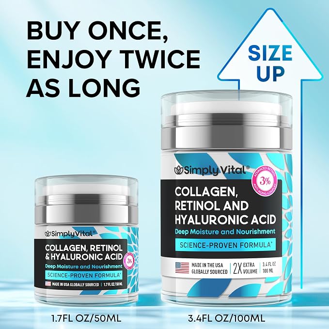 SimplyVital Collagen, Retinol & Hyaluronic Acid Cream - Image 2