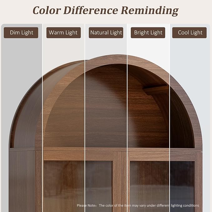 Alohappy Arched Kitchen Pantry, Modern Wood Kitchens Storage Cabinets - Image 6