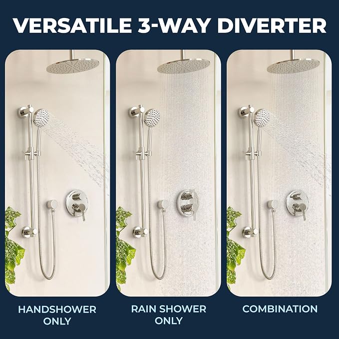 HammerHead Showers Solid Metal Two-Handle Shower Valve and Trim Kit, Volume and - Image 2