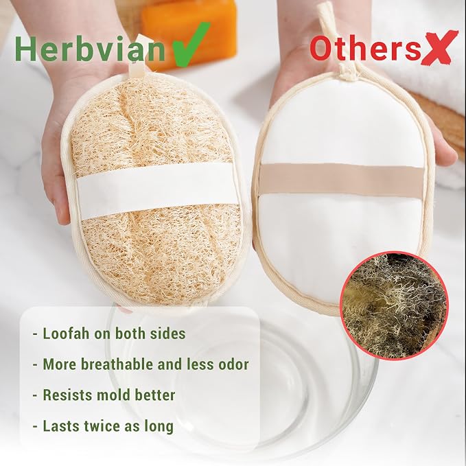 Vietnamese Natural Loofah Exfoliating Body Scrubber Pads, 100% Plant-Based - Image 4