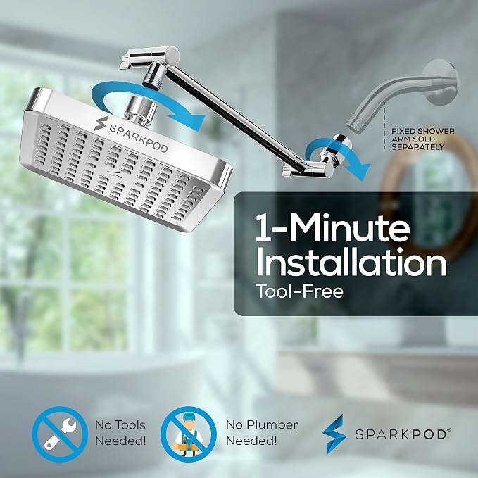 SparkPod Square Rain Shower Head - Image 6