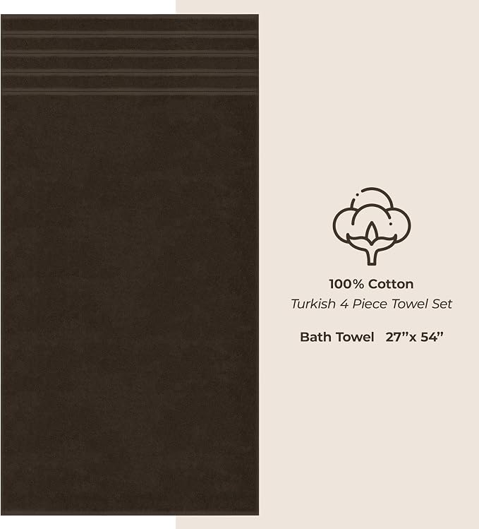 American Soft Linen Luxury 4 Piece Bath Towels, 600 GSM 100% Cotton Turkish - Image 5