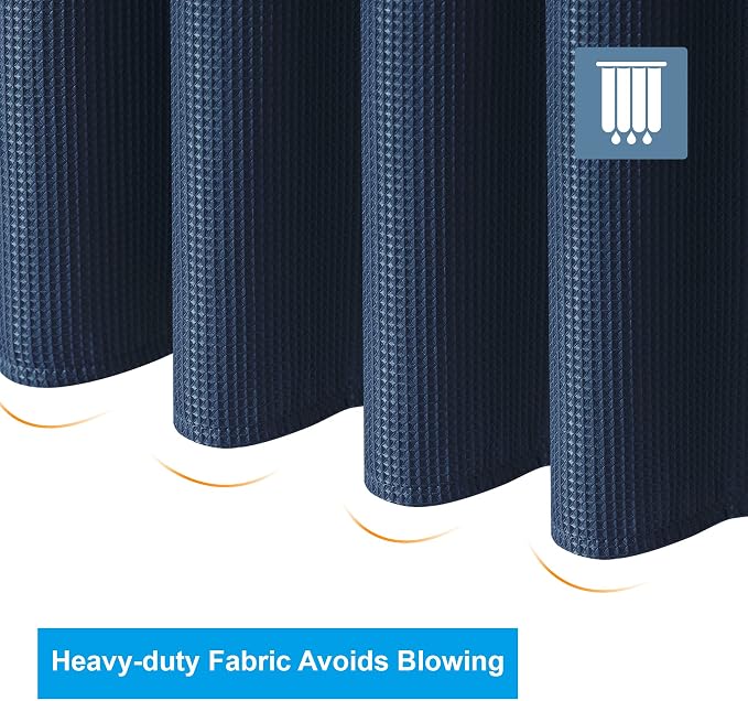 AmazerBath Waffle Shower Curtain Heavy Duty 240GSM, Hotel Quality, Bathroom - Image 7