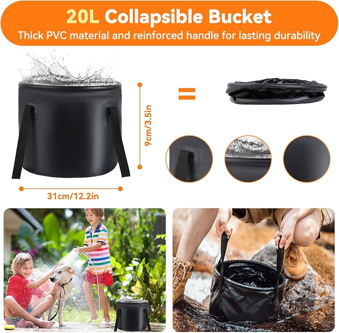 Portable Camping Shower, 7800mAh Rechargeable Outdoor Shower Kit - Image 7