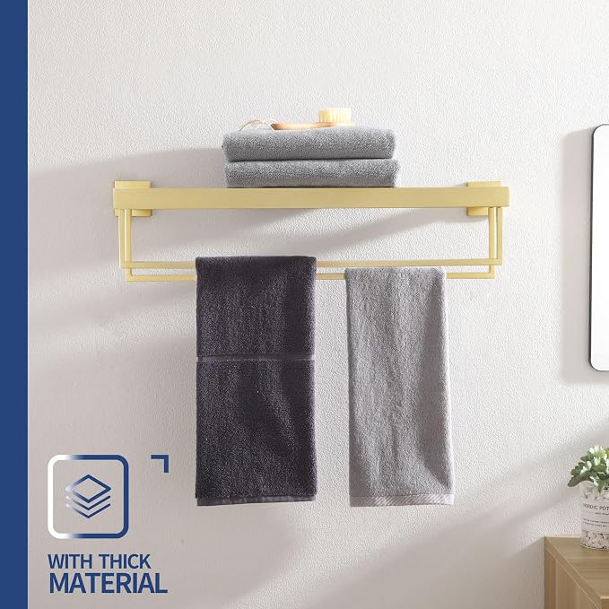 KOKOSIRI Towel Shelf Holder 24'' Bathroom Towel Rack - Image 5