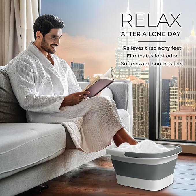 Mantello Collapsible Foot Bath Foot Soaking Tub | Portable Foot Spa Pedicure - Image 5