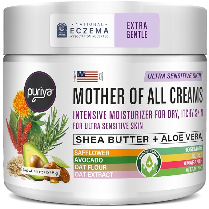 Puriya National Eczema Association Accepted Cream 4.5 oz, Dry Itchy Skin Relief by Puriya