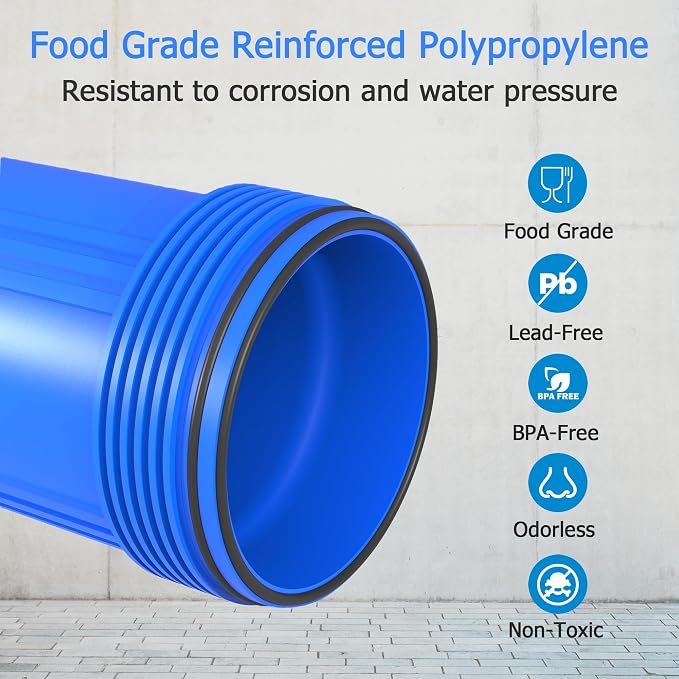 WHB20 Whole House Water Filter Housing, Fit 20"x4.5" Sediment etc Filters - Image 3
