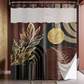 Dark Brown Boho See Through Mesh Top Shower Curtain by Bxpaitx