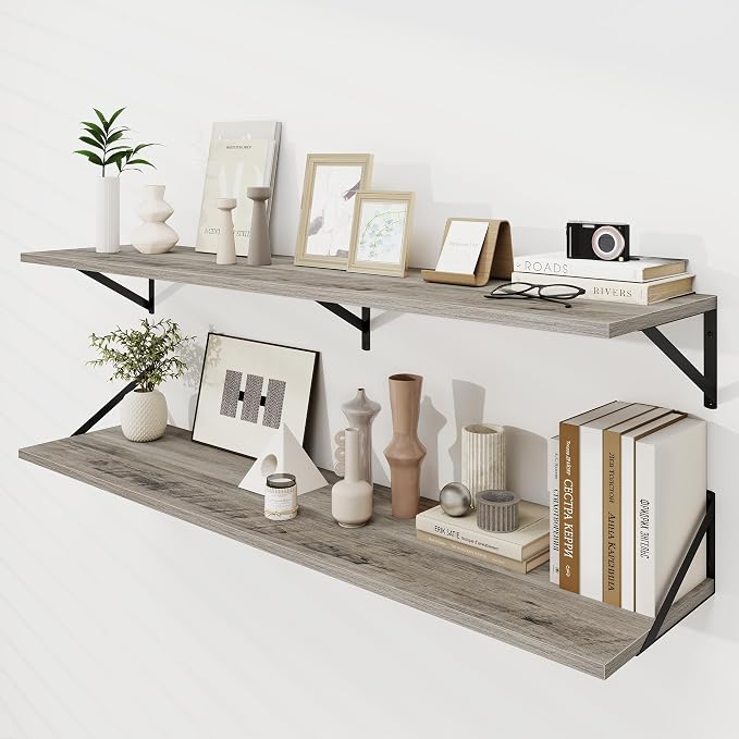 Dreamland Floating Shelves for Wall, 12 Inch Deep Floating Shelves Set of 2 by Dreamland
