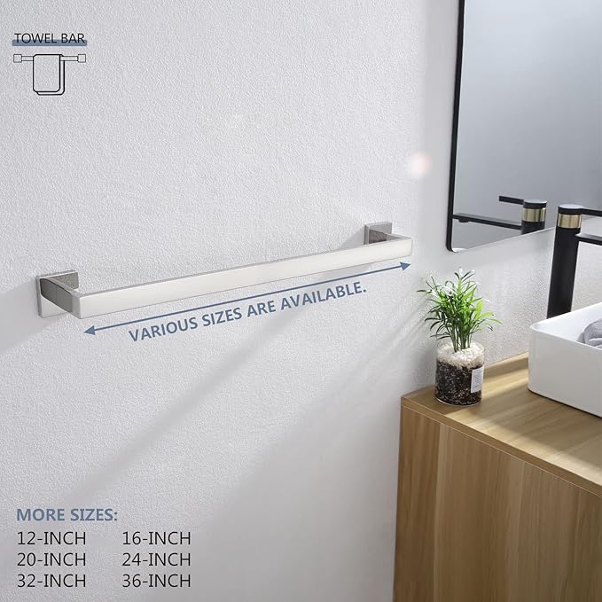 KOKOSIRI 24-Inch Towel Bar, Bathroom Kitchen Towel Holder, Wall Mounted SUS304 - Image 4