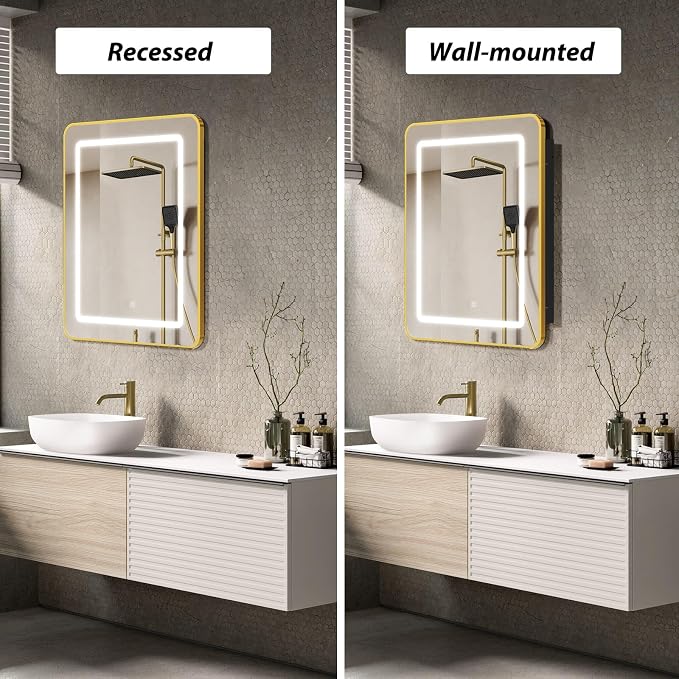 APRILSOUL 20X30 Inch Gold Bathroom Medicine Cabinet - Image 3