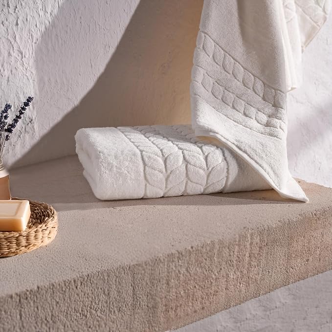 BAGNO MILANO Organic Turkish Cotton Bath Towels, Luxury Jacquard Collection - Image 7