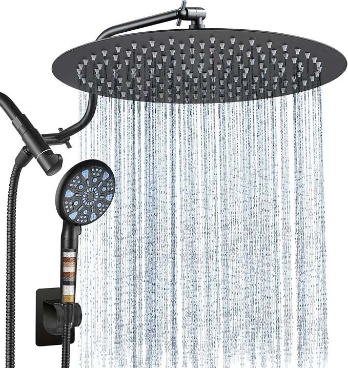 Cobbe 12 Inch All Metal Rain Shower Head, Dual Shower Heads by CobbeforQualityLife
