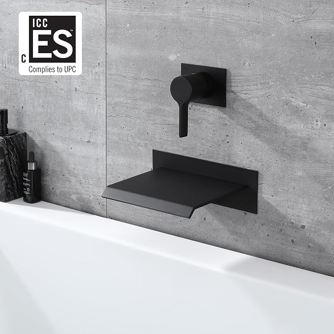 sumerain Wall Mount Bathtub Faucet Black - Image 2