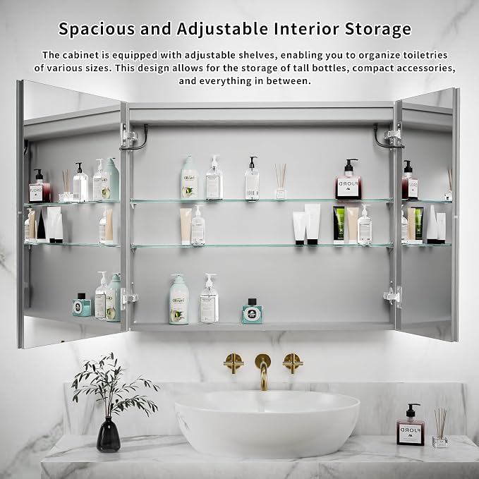 GroGro LED Lighted Bathroom Medicine Cabinet - Image 3