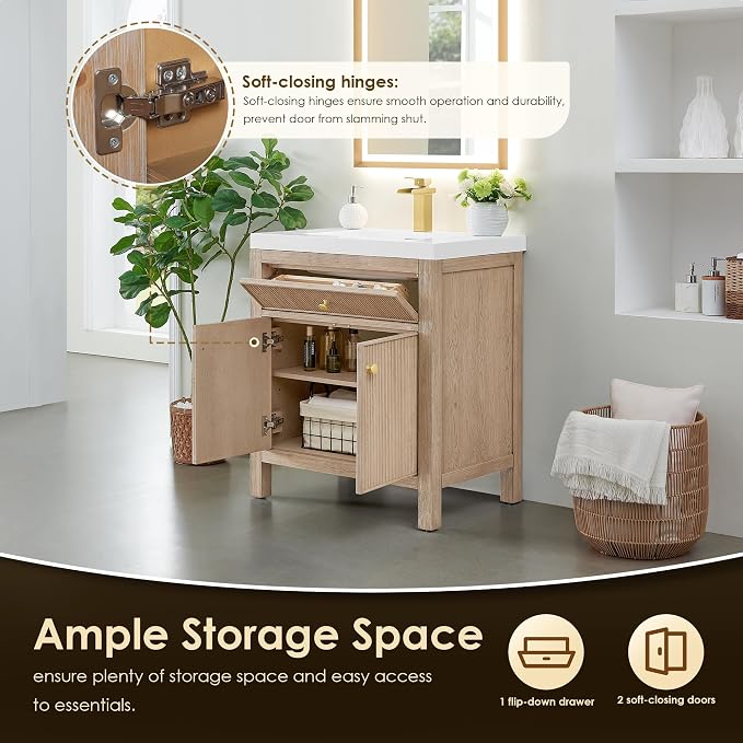ALTAIR 30 Inch Vanity Bathroom Small Sink Vanities Single Bath Large Storge - Image 4