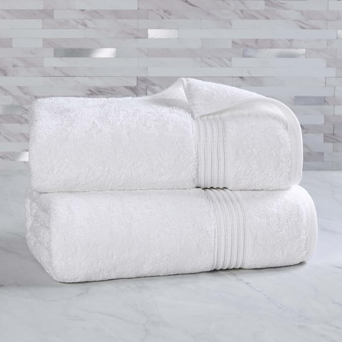 Superior Egyptian Cotton 2-Piece Bath Sheet Towel Set, Oversized Body Towels - Image 2