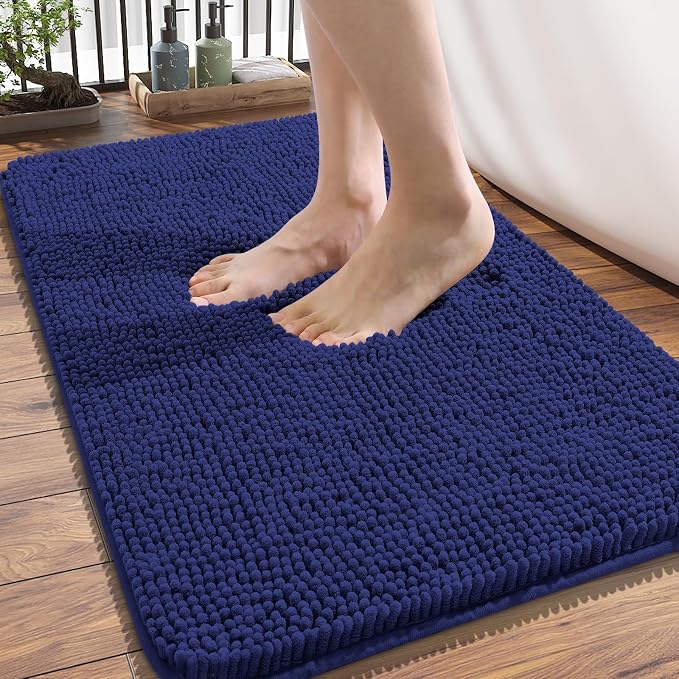OLANLY Bathroom Rugs 34x21, Extra Soft Absorbent Chenille Bath Rugs, Rubber by OLANLY