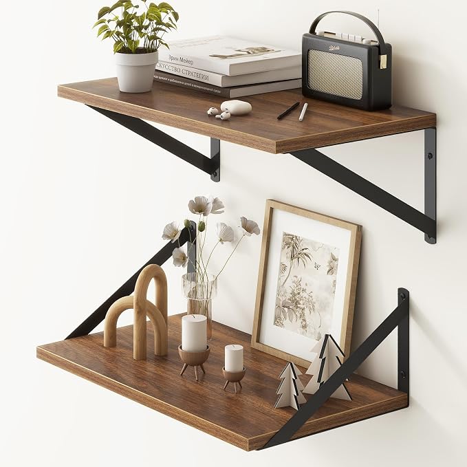 Fun Memories 18" W x10 D Floating Shelves, Farmhouse Wall Shelves Home Decor by FunMemories