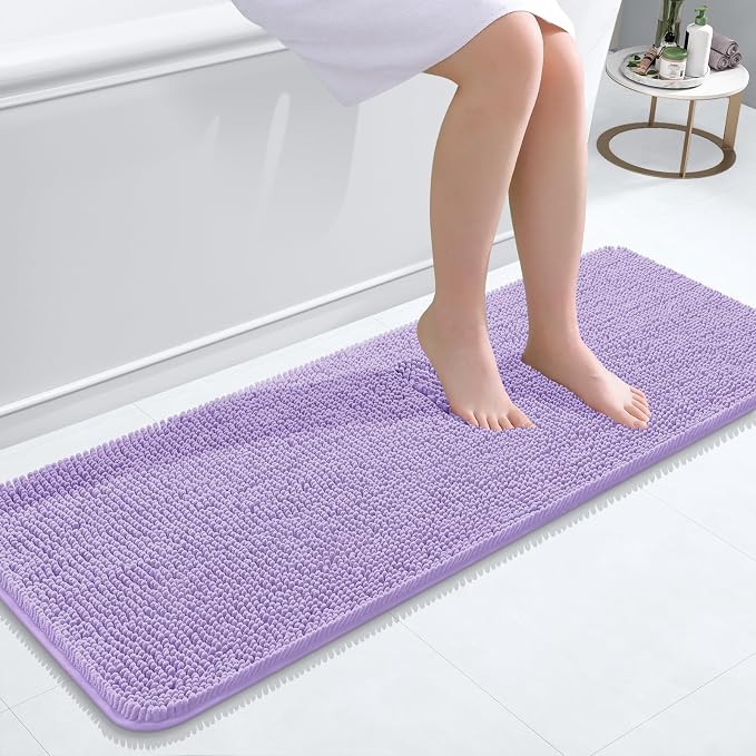 OLANLY Bathroom Rugs 47x17, Extra Soft Absorbent Chenille Bath Rugs, Rubber by OLANLY