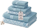 Modern Threads Trefoil Filigree 6-Piece 100% Cotton Towel Set – Reversible Yarn by ModernThreads