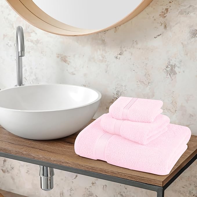 Belizzi Home Ultra Soft 3 Pack Cotton Towel Set, Contains a Bath Towel 28x55 - Image 3