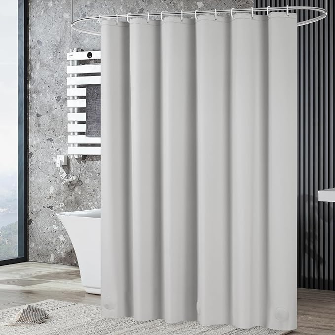 UFRIDAY Grey Shower Curtain Liner Premium PEVA 72 x72 inch, Heavy Duty Shower - Image 8