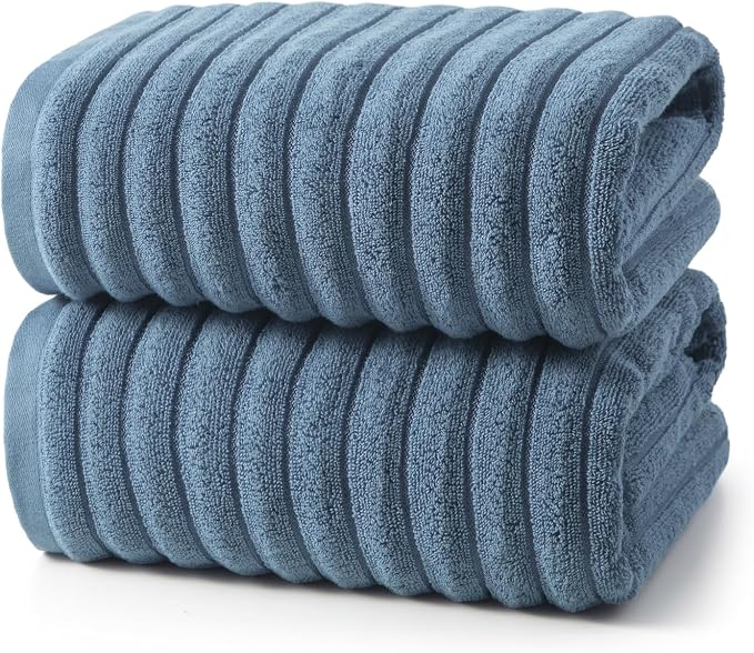 REDKISS 2 Pack Large Bath Towels 31×63 inches, 100% Cotton, Super Soft and by REDKISSOnline
