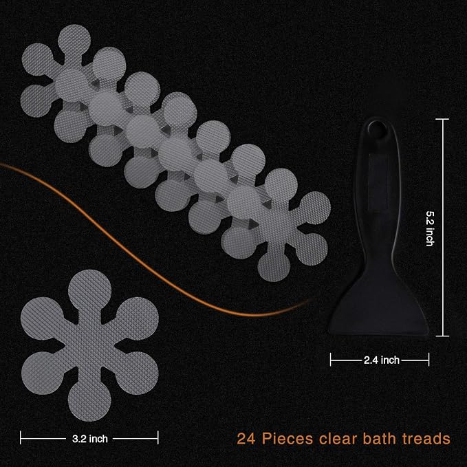 Bathtub Stickers Non-Slip, Safety Shower Treads Adhesive Appliques - Image 4